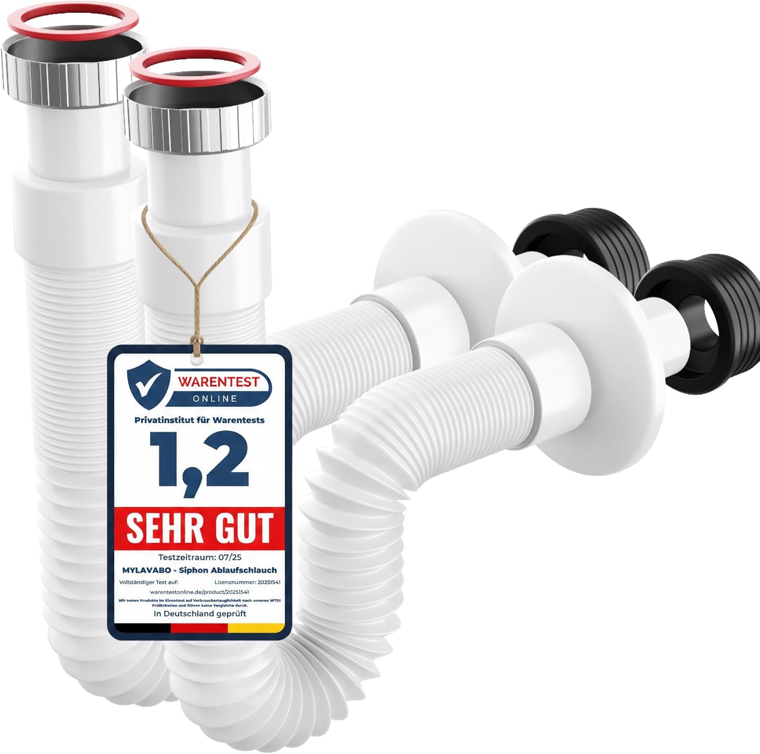 MYLAVABO flexibler Siphon SUPER KOMBI SET, mehrere Einbaustellungen