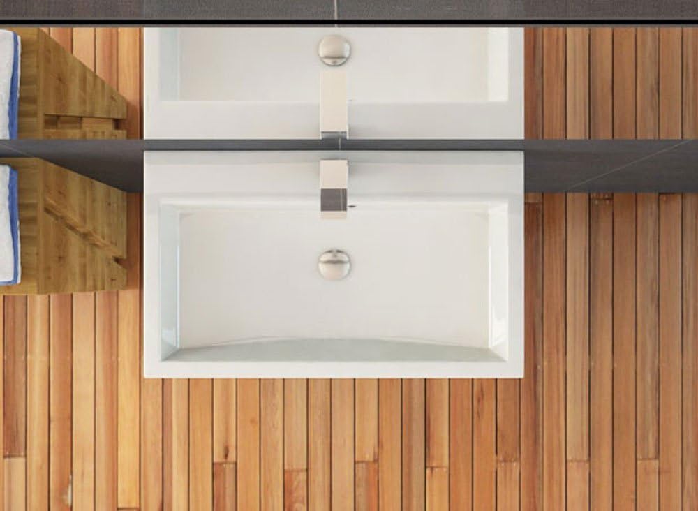 MYLAVABO Waschbecken als Aufsatzwaschbecken auf Holzplatte